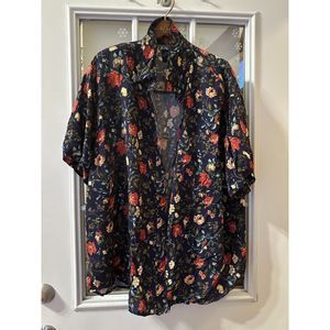 Vintage Solutions Flower Print Button Down Shirt